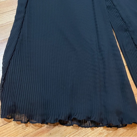 Samuel Dong Womens Black Wide Leg Palazzo Pants Size L Double Layer Flowy EUC - Picture 5 of 12